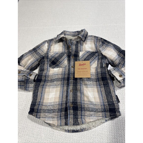 Brooklyn Cloth Sherpa Fleece Shacket Boys Jacket Flannel Size 6T NWT - Picture 1 of 7